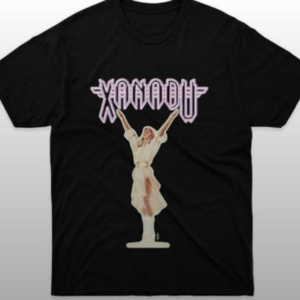 Xanadu Kira Olivia ton John Gold Glow Graphic Tee Music Fan Gift Casual